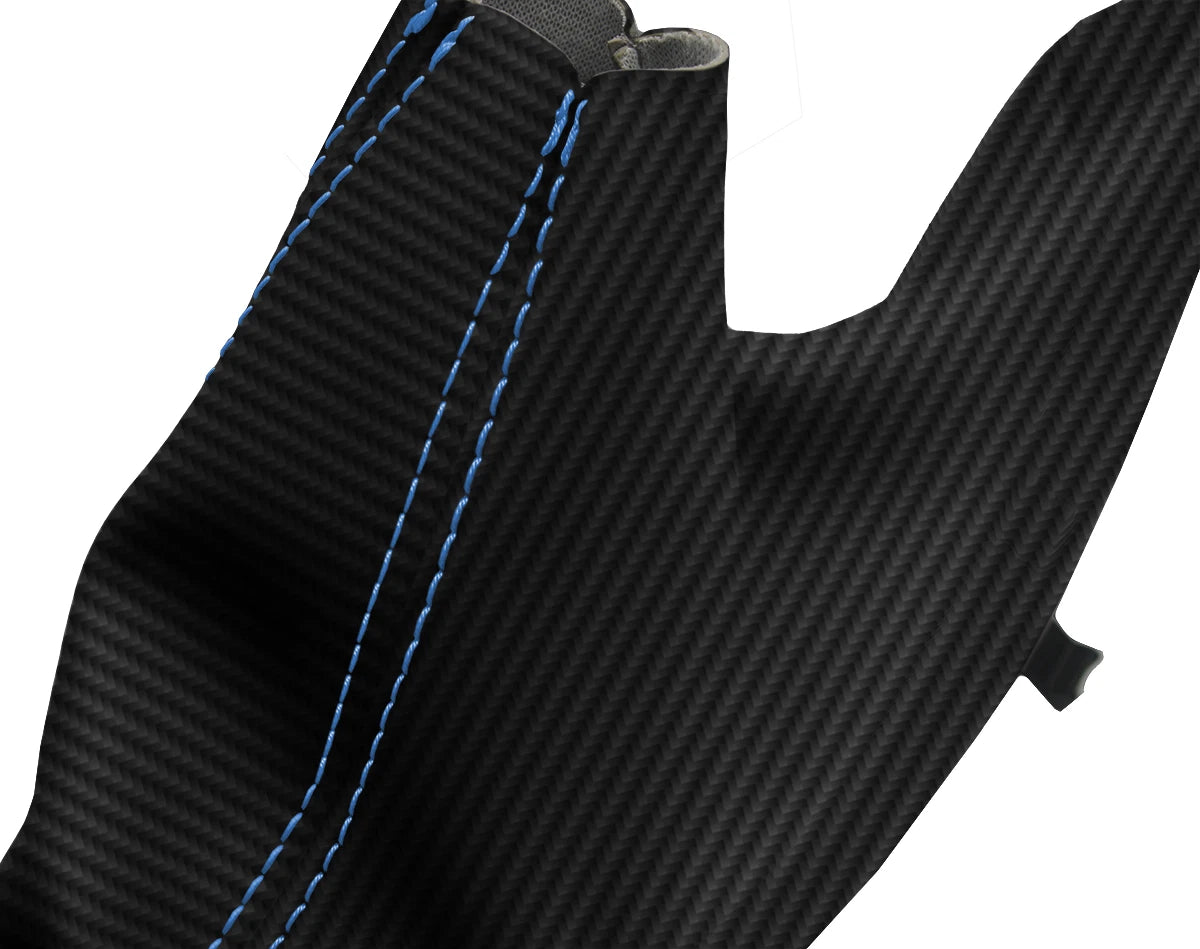 E Brake Boot Cover for BMW F30 F31 F32 F33 F34 F35 (2014–2019) Carbon Fiber Blue Stitch