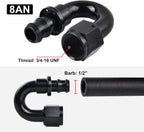 8AN 6AN 10AN 180 Degree Push-On Oil Gas Fuel Hose Line Fittings for Universal (—–—)