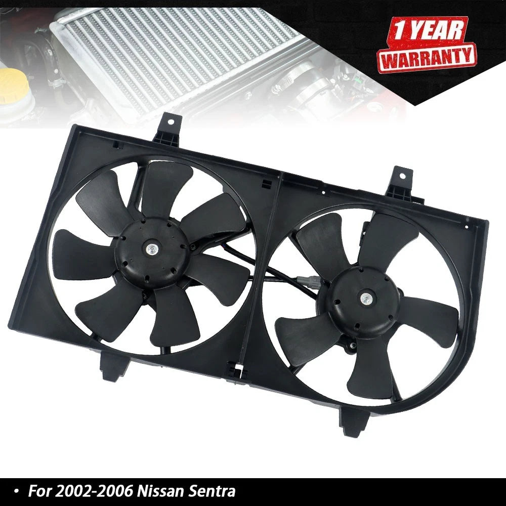 Dual Radiator Condenser Cooling Fan Assembly for Nissan Sentra 2002-2006