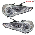 Chrome Housing Amber Corner Halogen Headlights for Hyundai Sonata (2011–2014)