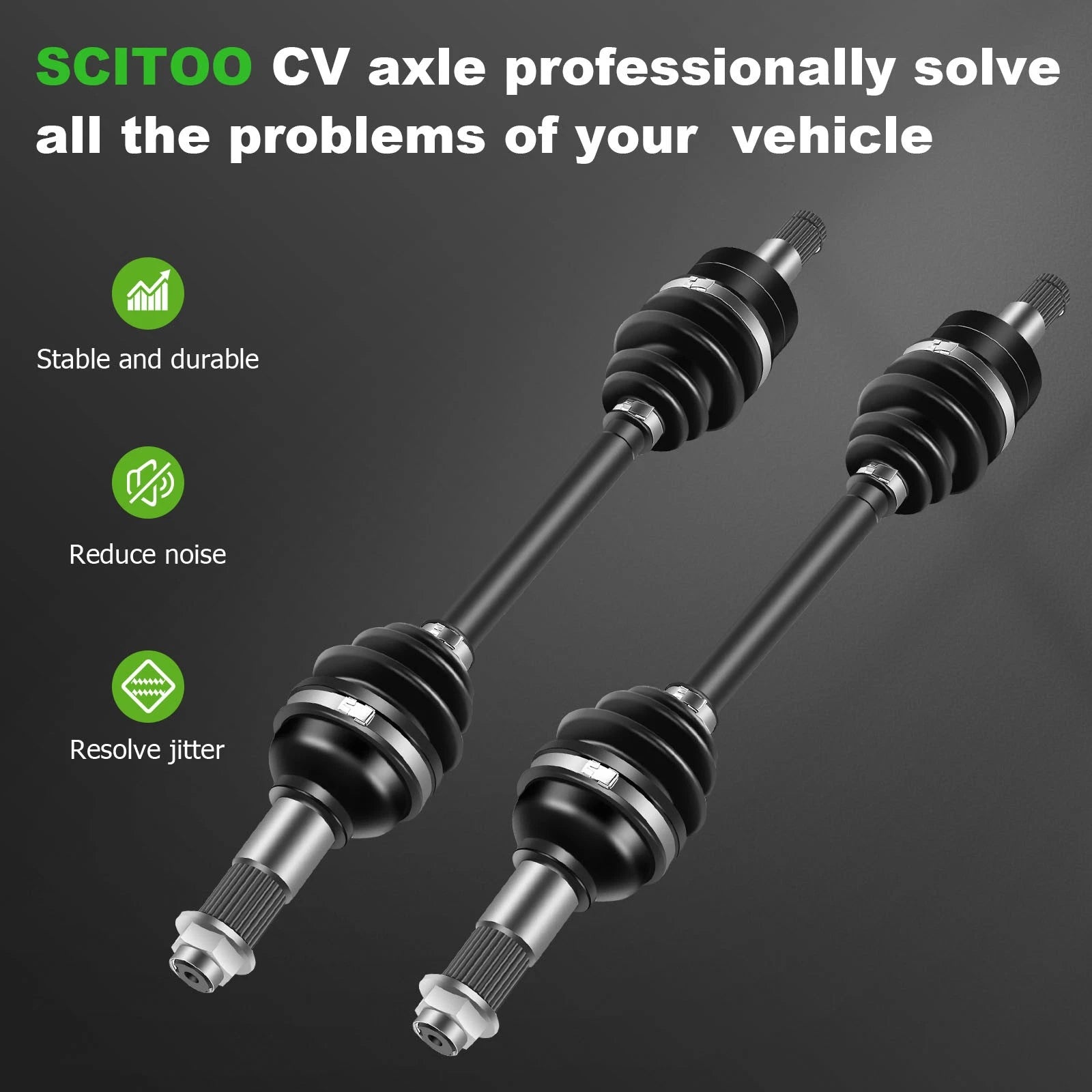 Front Right & Left CV Joint Axles for Yamaha Kodiak 700K (2016)