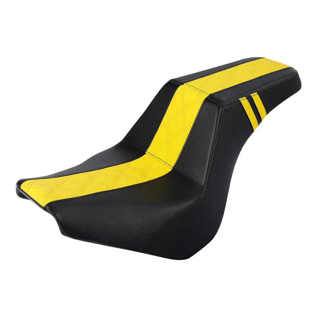 Driver Passenger Seat for Harley Softail Street Bob (2018–2025) Black/Yellow