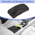 Center Console Cover Pad for Audi A4 B9 (2017–2020) Red Stitches
