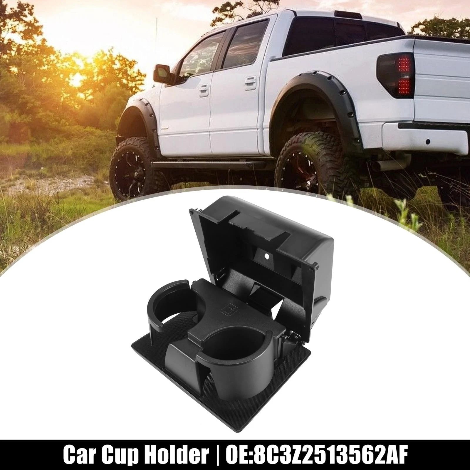 Cup Holder for Ford F250 F350 F450 F550 Super Duty (2008–2016) 8C3Z2513562AF Black