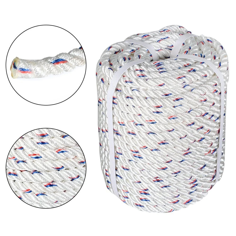 Set of 4 Heavy Duty Braid Polyester Arborist Bull Tree Ropes 200FT
