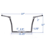 Chrome 12" Ape Hanger Handlebar for Harley Touring 1986–2023