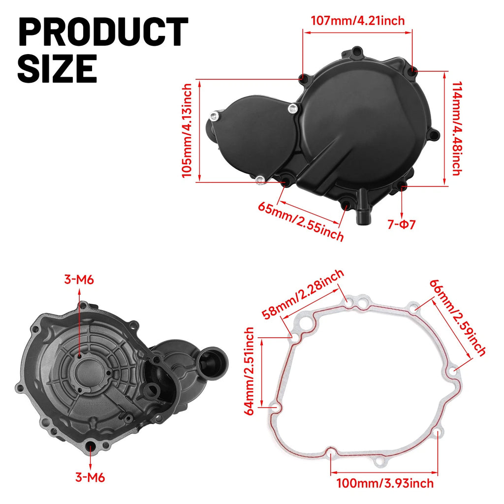 Left Engine Crank Case Stator Cover for Suzuki GSXR600/750 (2006–2024) Black