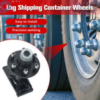 Set of 4 Heavy-Duty Container Wheels with Bolt-On Axle Hub Kit