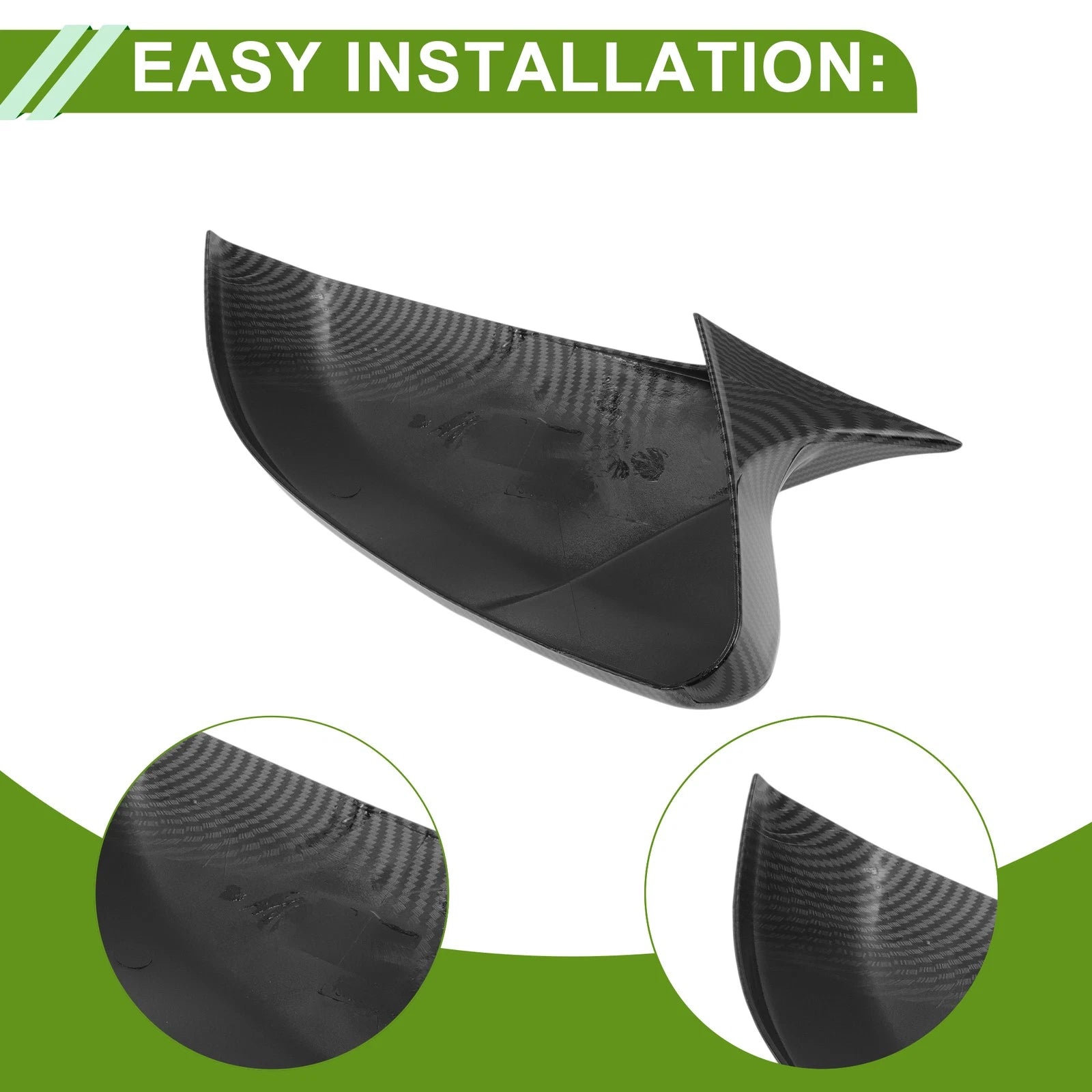 Set of 2 Side Mirror Cover Caps for Honda Civic (2016–2021) - Black