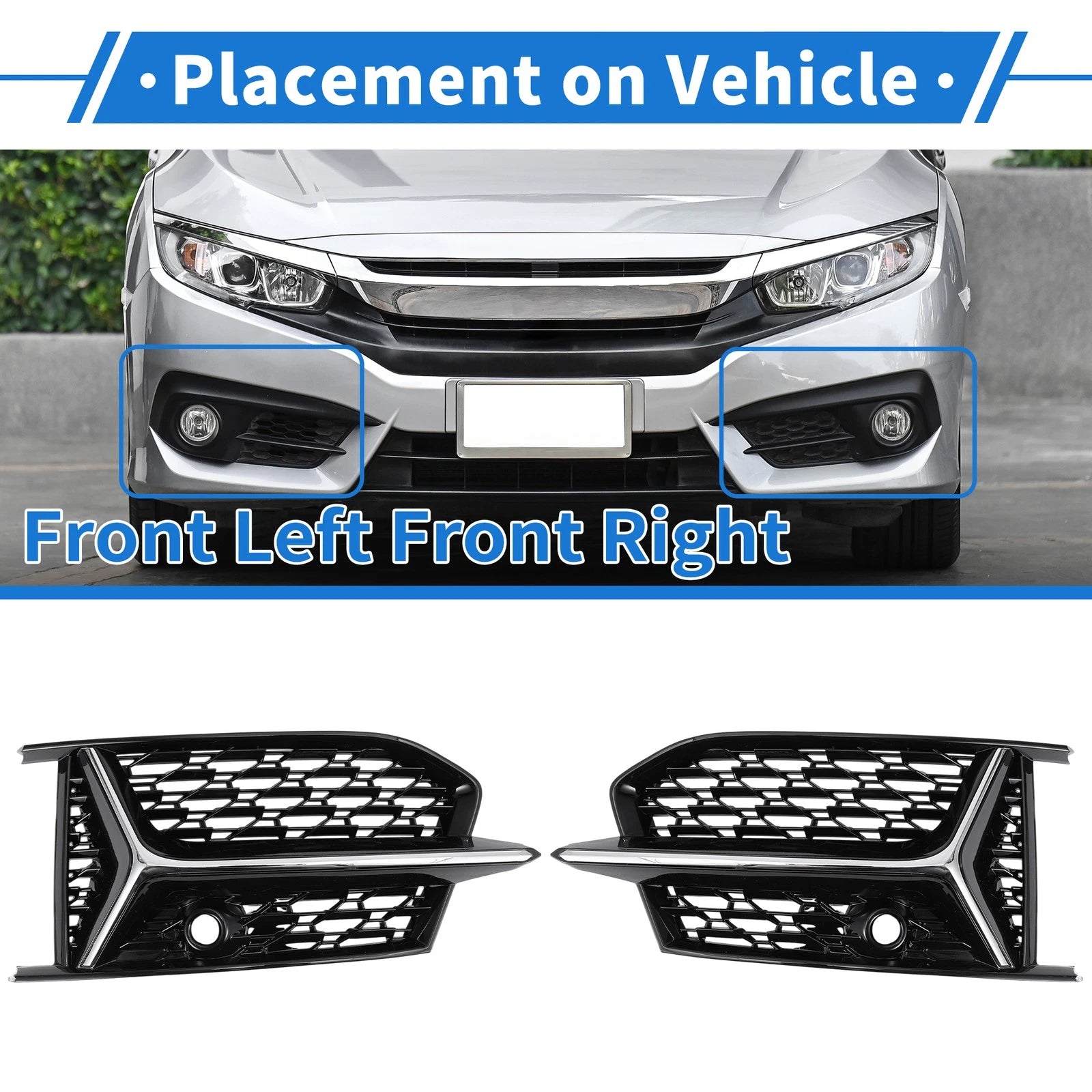 2X Fog Light Grills for Audi A6 (2019–2023) No. 4K0807151A
