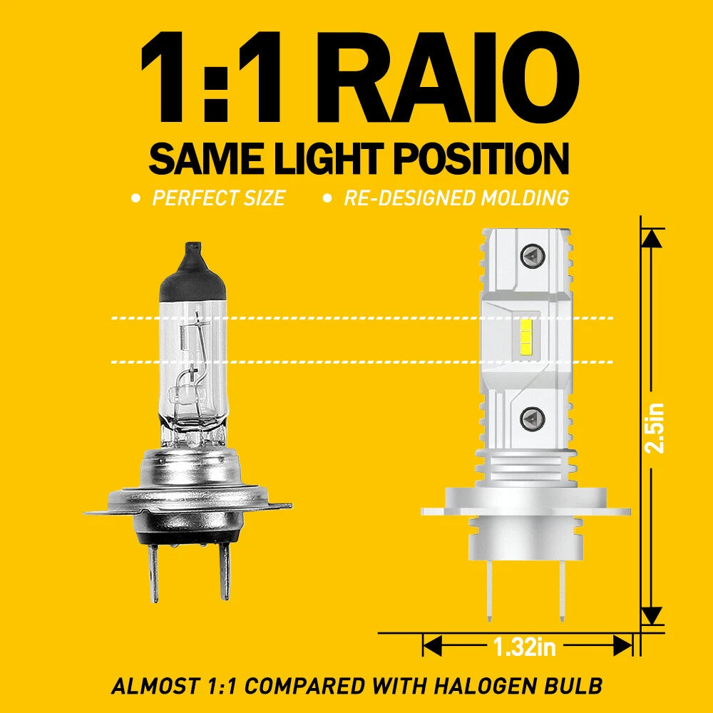 AUXITO H7 LED Headlight Bulb Kit for Cars (6500K)