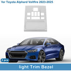 Front Row Light Trim Bezel for Toyota Alphard Vellfire (2023–2025) Silver Tone