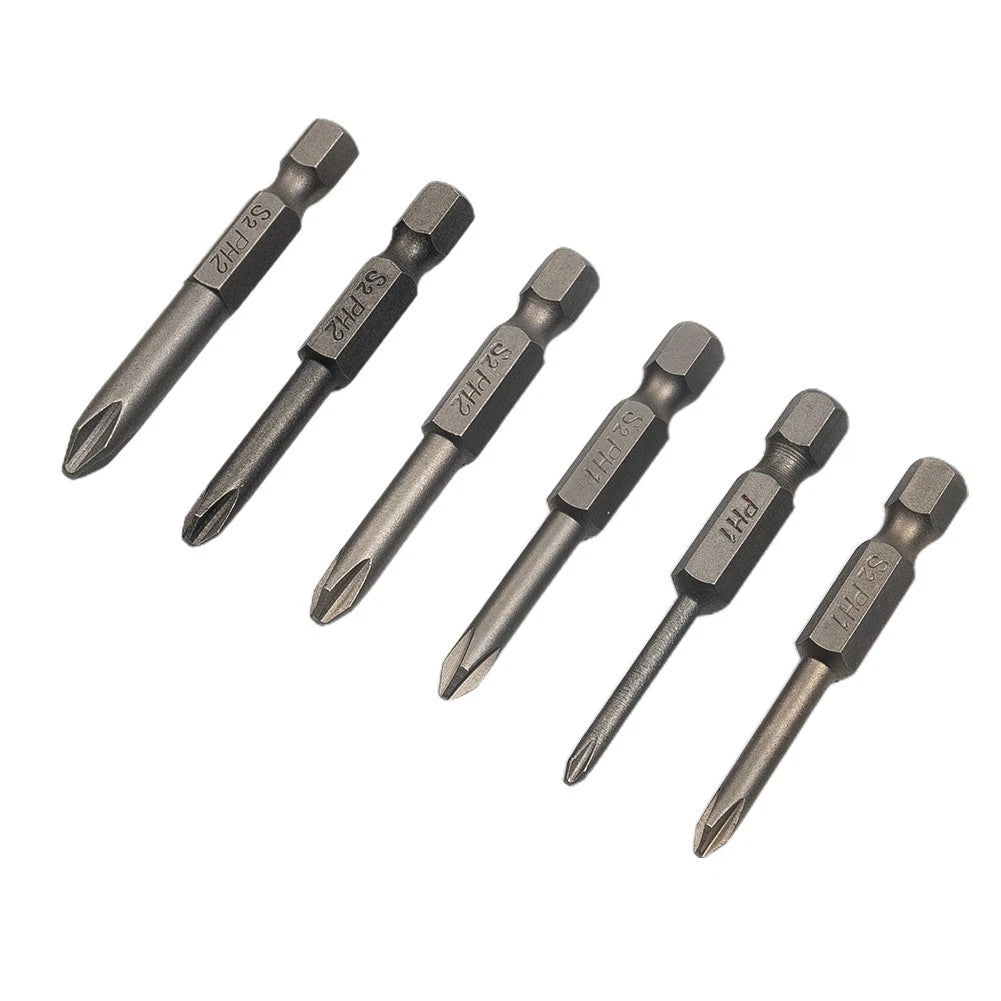 Screwdriver Bits for Cross Head (50mm / 2inch Long, 6.35mm / 1/4)