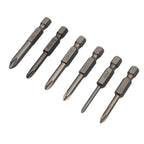 Screwdriver Bits for Cross Head (50mm / 2inch Long, 6.35mm / 1/4)
