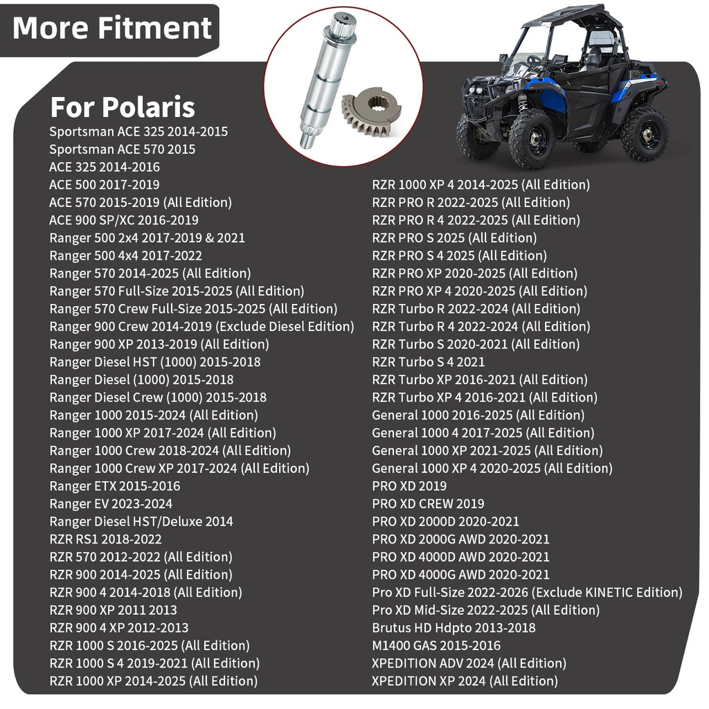Shift Shaft & Gear Selector for Polaris RZR Ranger General 1000 900 570 (2014–2023)