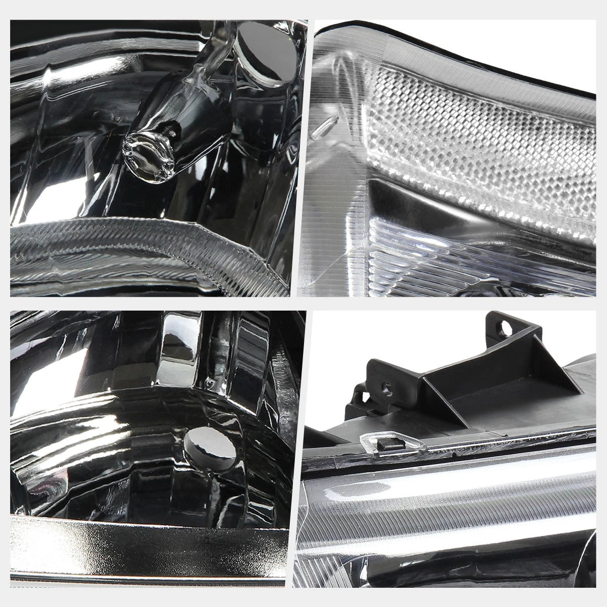 Upper Headlight Lamps for Chevy Silverado/Avalanche (2003–2006) Chrome Clear