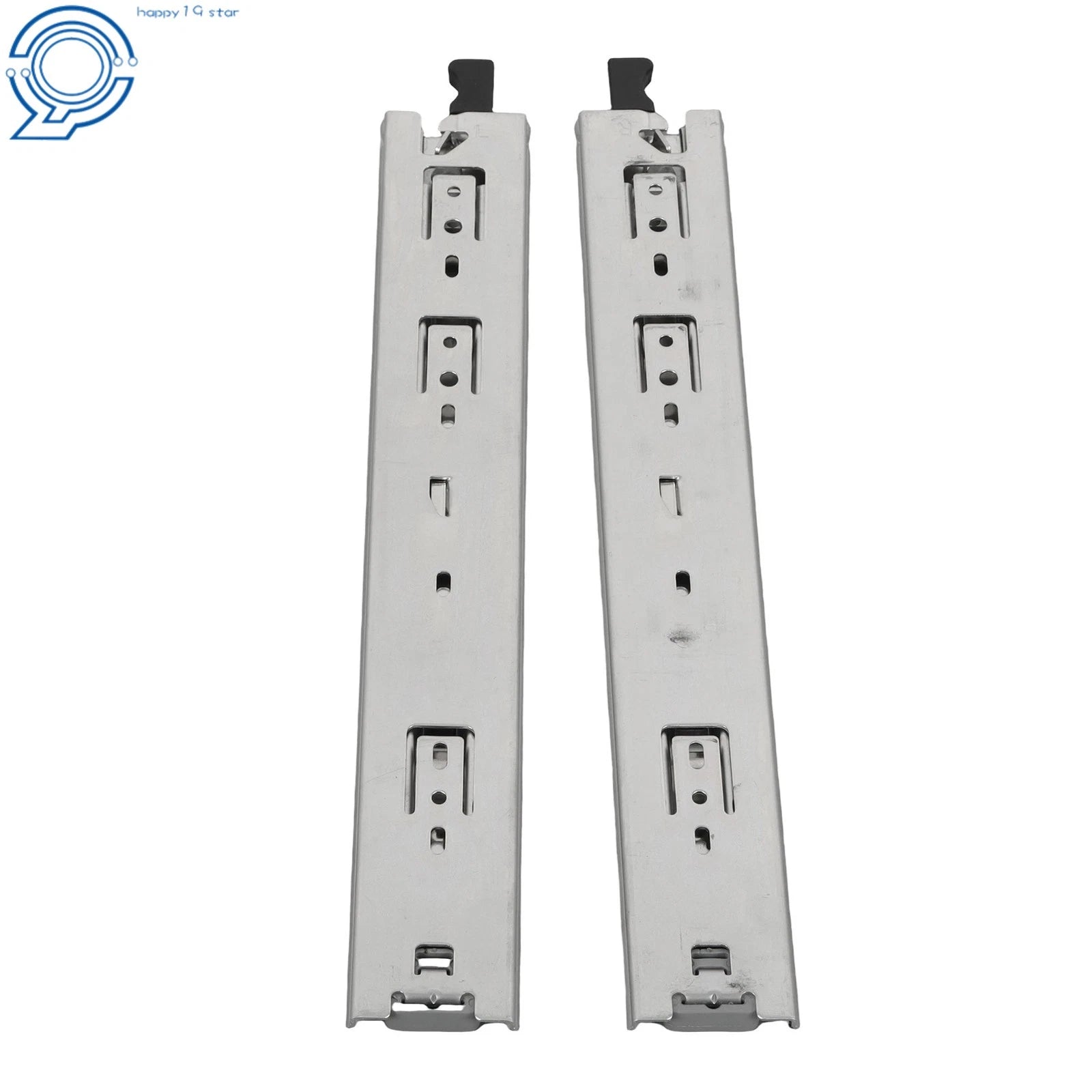 Set of 2 Heavy-Duty Drawer Slides with Lock for Universal Use (14")