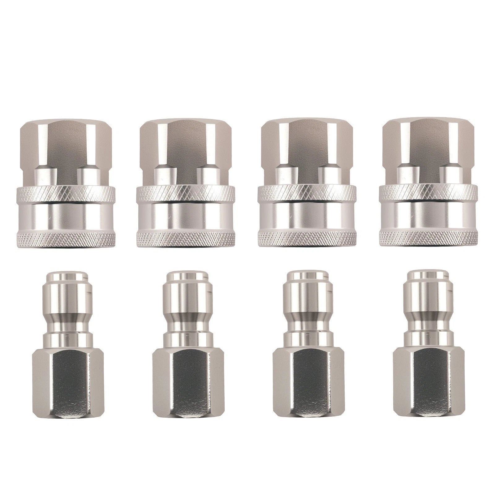 3/8in Quick Connect Stainless Steel Pressure Washer Adapter for 4Sets (—)