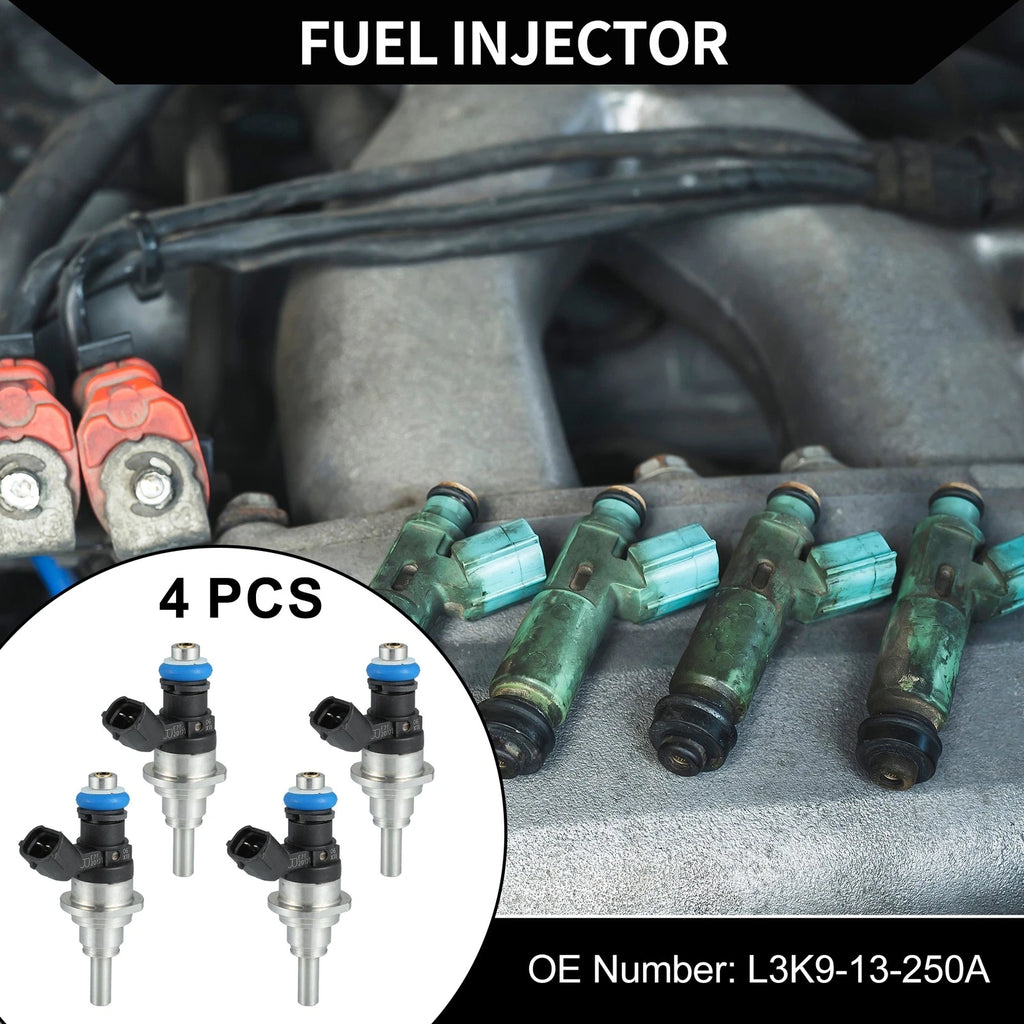 Set of 4 Fuel Injectors for Mazda CX-7 (2007–2012) No.L3K9-13-250A Black