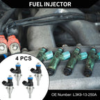 Set of 4 Fuel Injectors for Mazda CX-7 (2007–2012) No.L3K9-13-250A Black