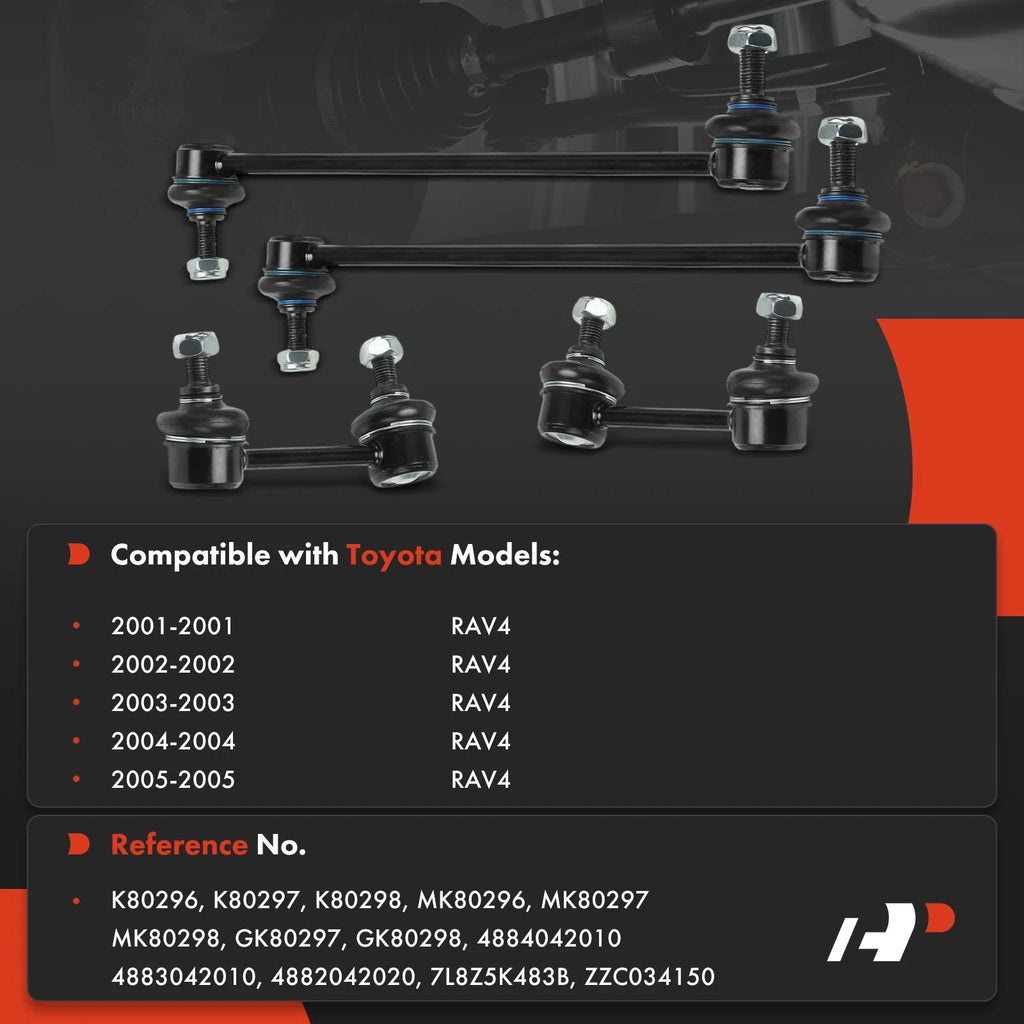 4x Front & Rear Side Sway Bar Link for Toyota RAV4 (2001-2005)