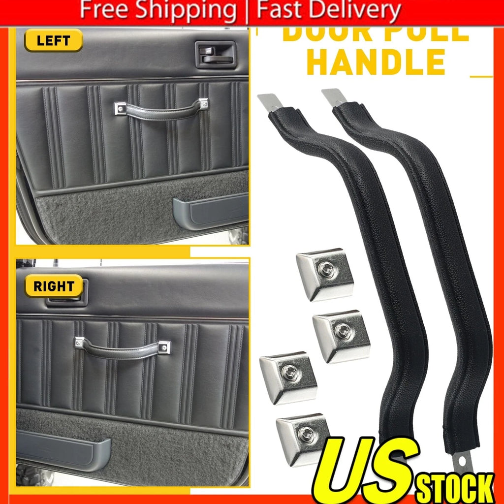 2X Black Interior Door Pull Strap Handles for Jeep Wrangler (1987–1995)