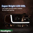 LED DRL Headlights with Bumper Lamps for GMC Sierra Yukon (1999–2007)