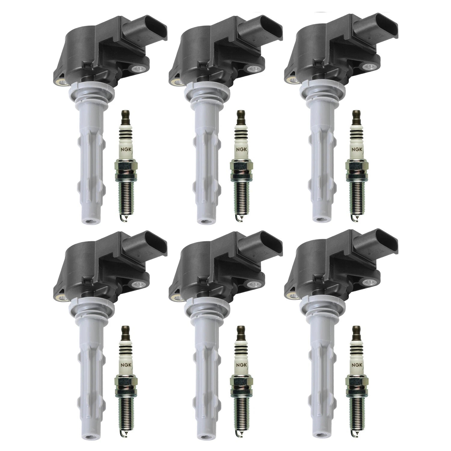 Set of 6 Ignition Coils & Spark Plugs for Mercedes W203 W204 W211 V6