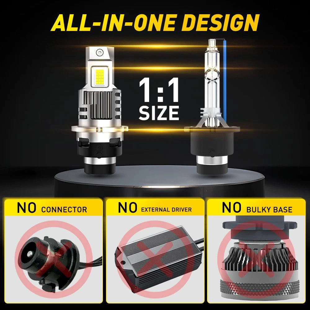 Set of 2 AUXITO D2S D2C D2R D2H LED Headlight Bulbs 6500K