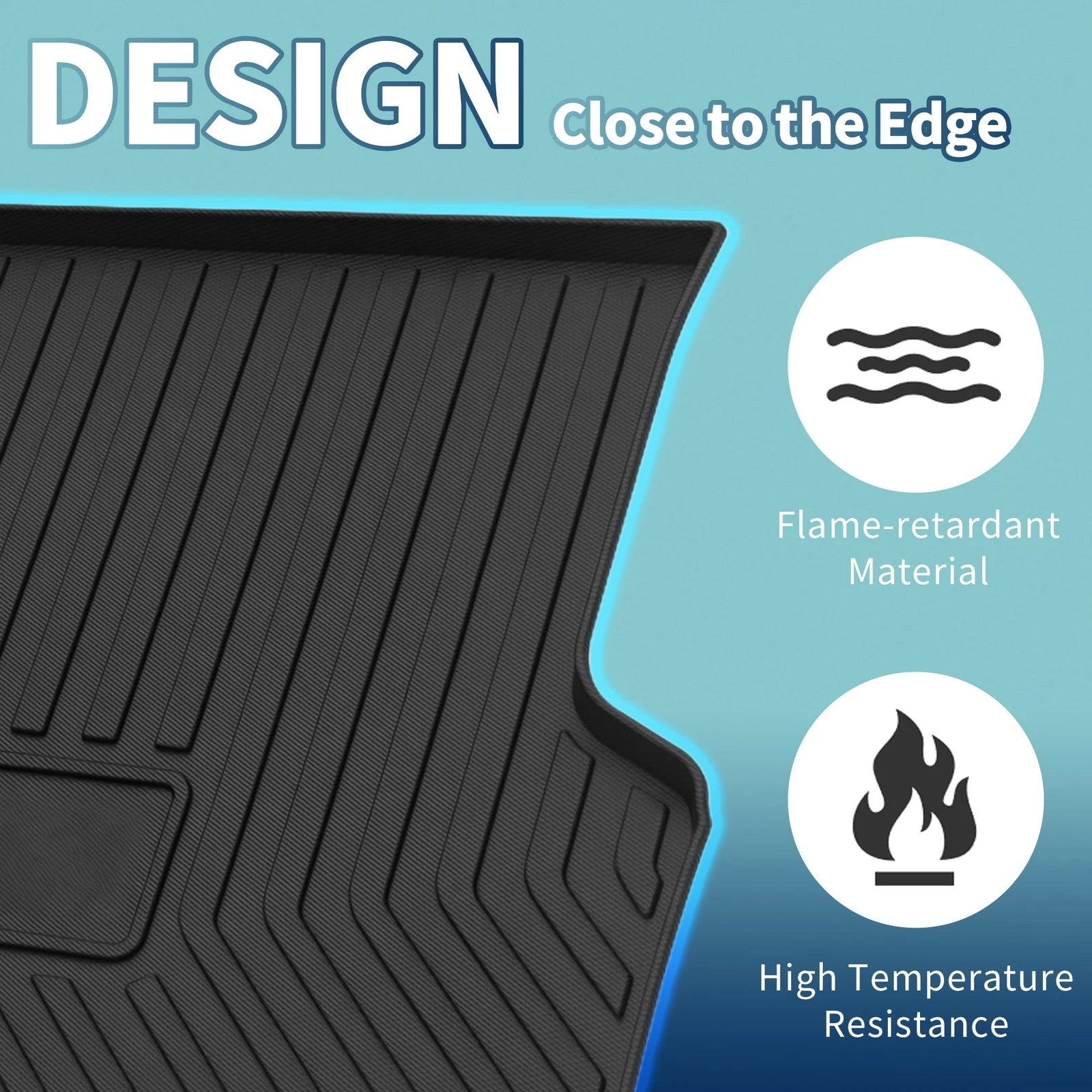 Flat Face Cargo Liner Rear Trunk Mat for Toyota RAV4 (2013–2019) TPE 1 Pc