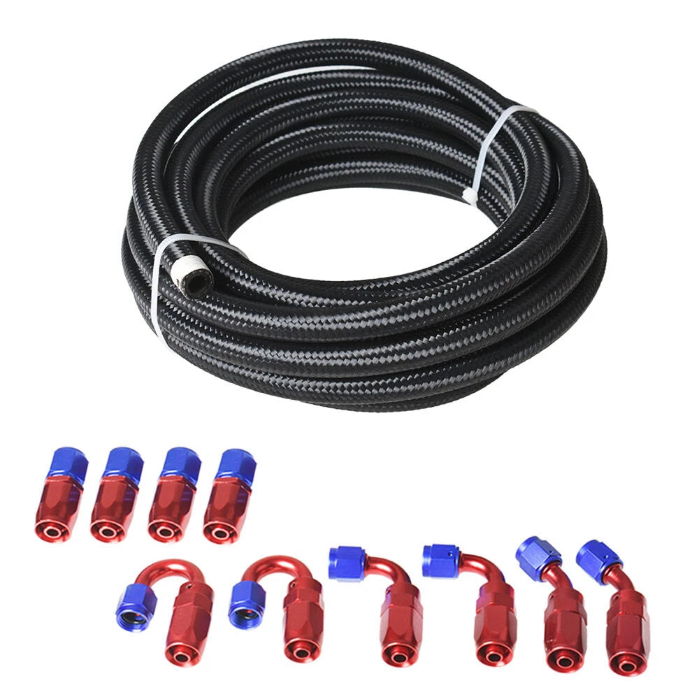 20ft Braided Fuel Hose Line with Swivel Fittings for Universal Applications