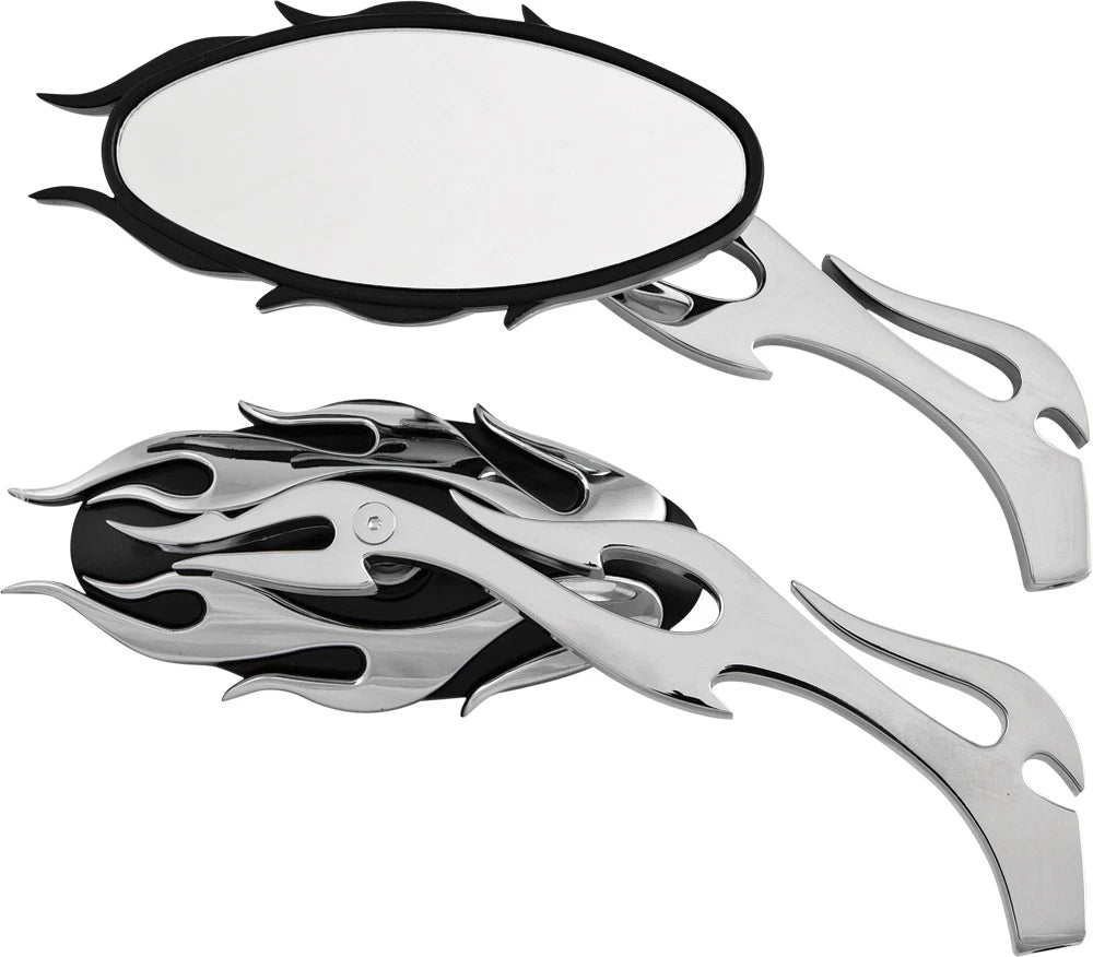 HardDrive Flame Side Mirrors for Harley Davidson XG & XL (2015–2023) Chrome