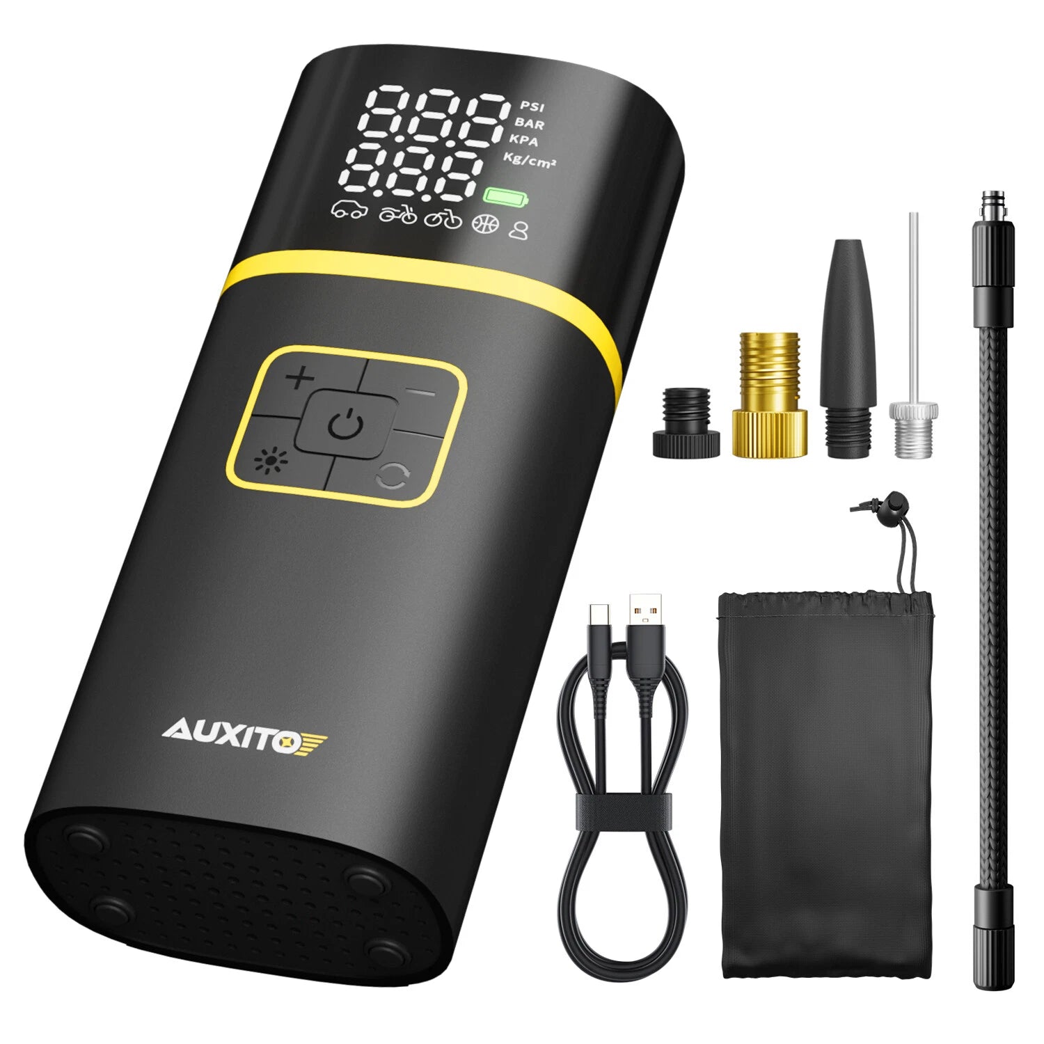 Portable Tire Inflator Air Compressor for Car Motorcycle with Digital Gauge