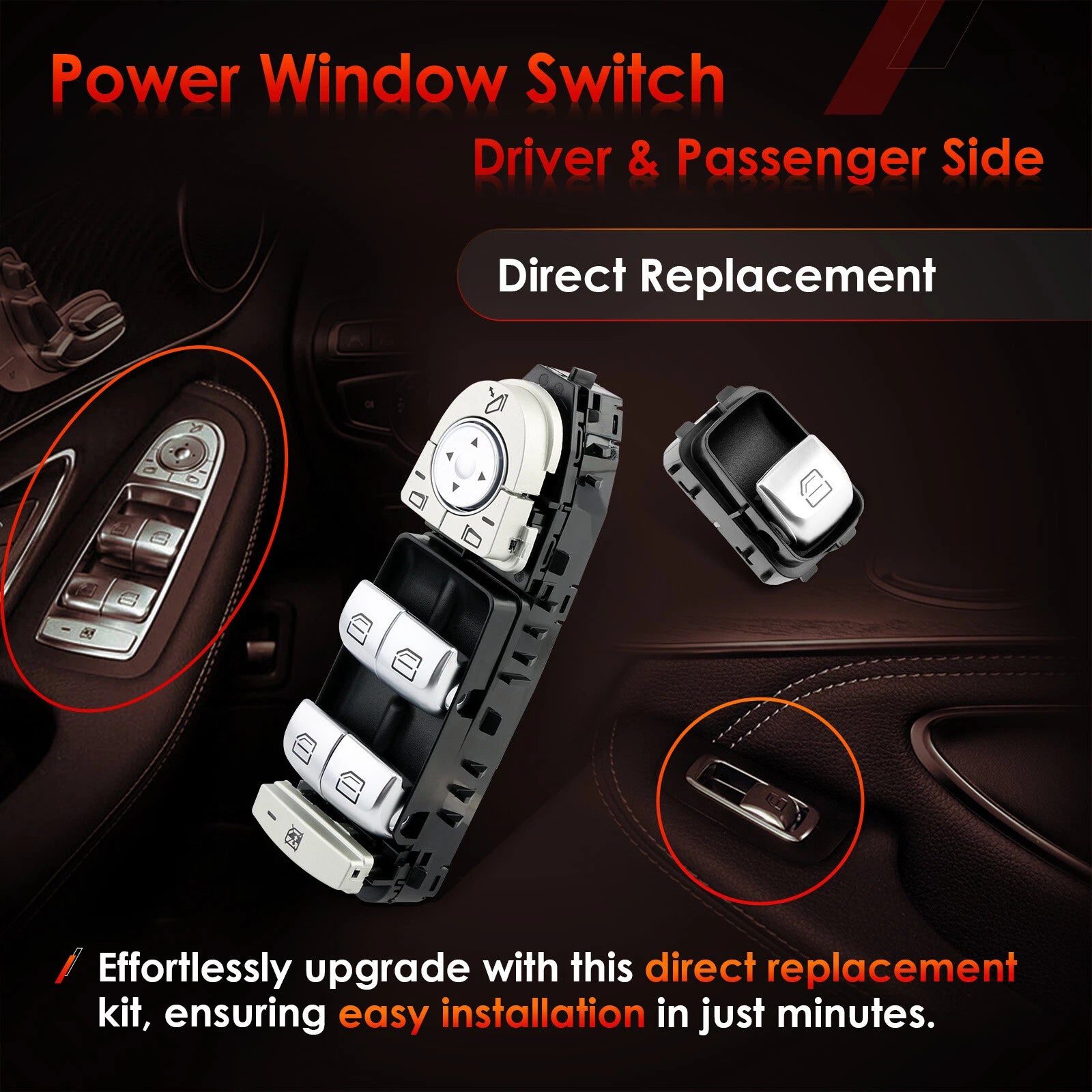 Master Power Window Switch for Mercedes-Benz C300 C350E C43 (2015-2020)