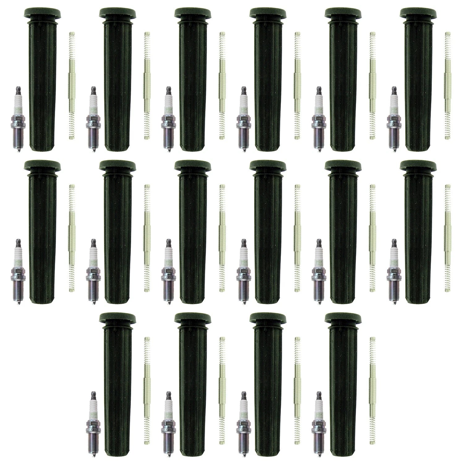 Set of 16 NGK G-Power Platinum Spark Plugs & Coil Boots for Challenger Charger (2011–2023)
