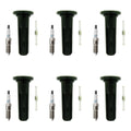 Set of 6 Denso Iridium Power Plugs & NGK Ignition Coil Boots for Envoy (2002–2009)