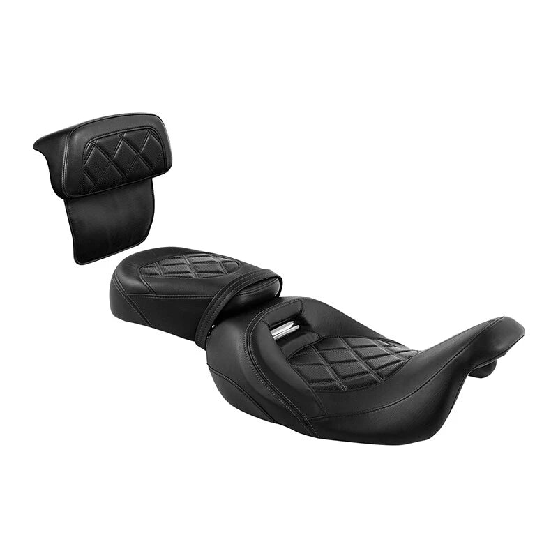 Driver & Passenger Seat & Backrest for Harley CVO Road Glide (2014–2023) Black