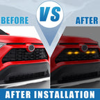 Front Grille LED Lights Set for Toyota RAV4 (2019–2022) Amber Black
