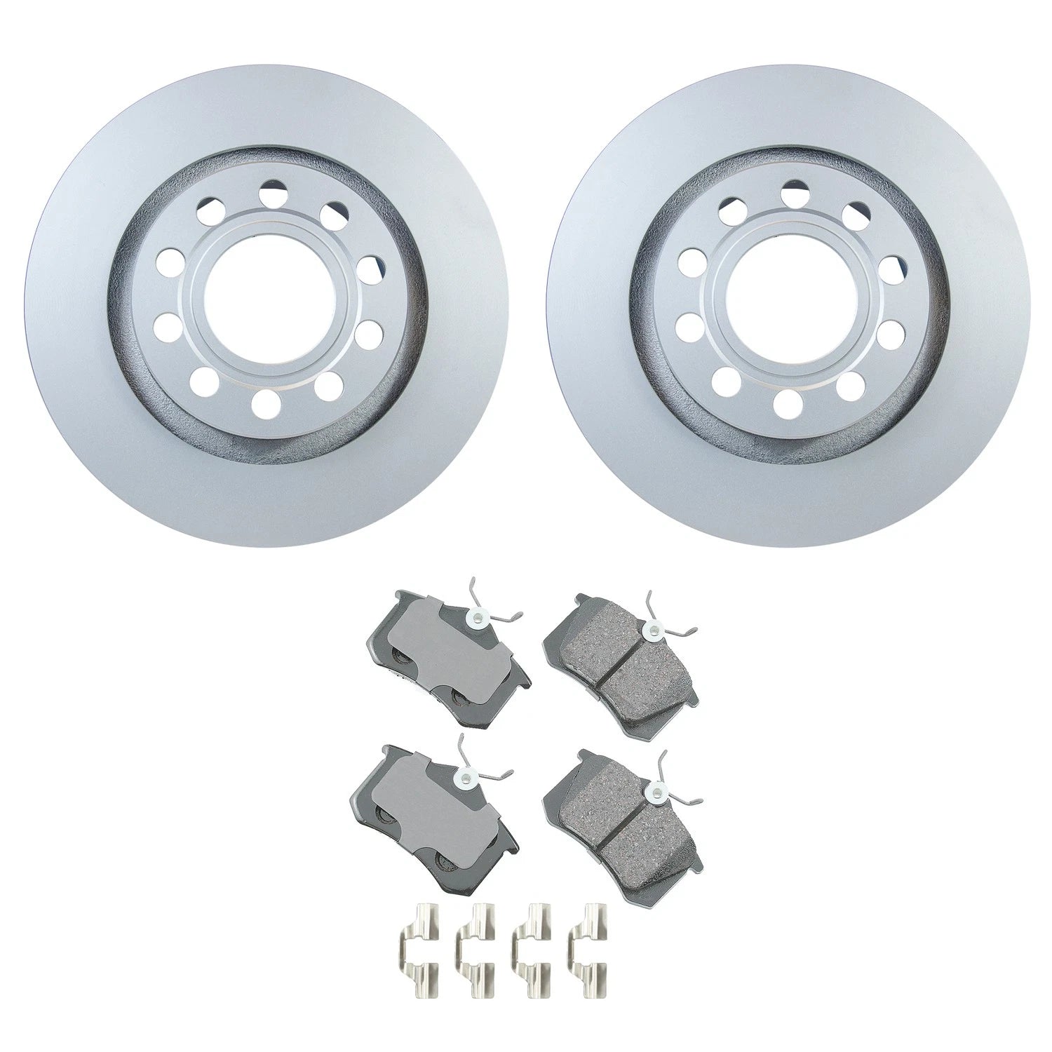 Hella Rear Rotors & Akebono EURO Ceramic Disc Brake Pads Kit for Allroad Quattro (2001–2005)