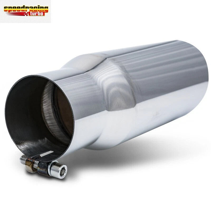 Slant Exhaust Tip for Universal Fit (2.5" Inlet, 3" Outlet, Chrome)