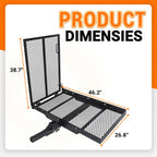 Folding Wheelchair Carrier Rack for Hitch Mount Steel Cargo Basket