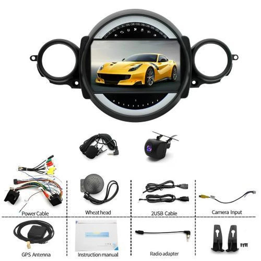 CarPlay Android Stereo 4+64GB 9" for Mini Cooper R56 (2007–2014)