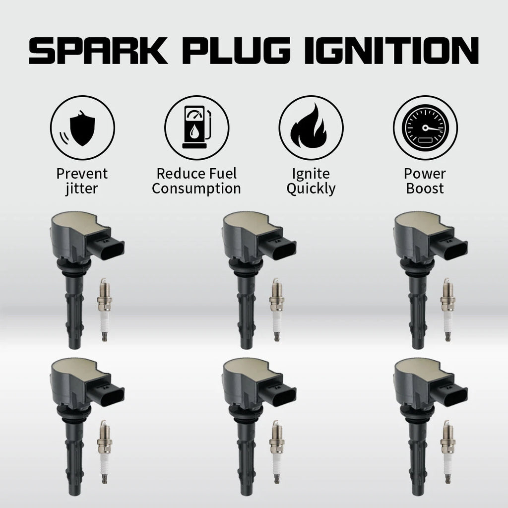 6X Ignition Coil & Spark Plug Pack for Mercedes-Benz GL450 S550 C300 (2007–2012)