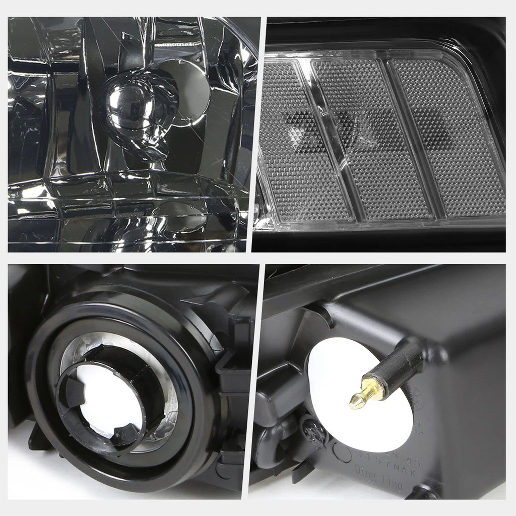 Smoked Headlight & Clear Corner Signal Lamps Pair for Ford Mustang (1999–2004)