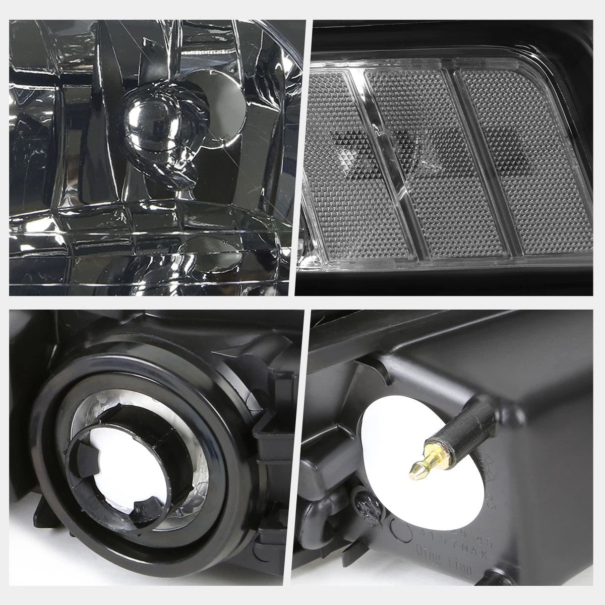 Smoked Headlight & Clear Corner Signal Lamps Pair for Ford Mustang (1999–2004)