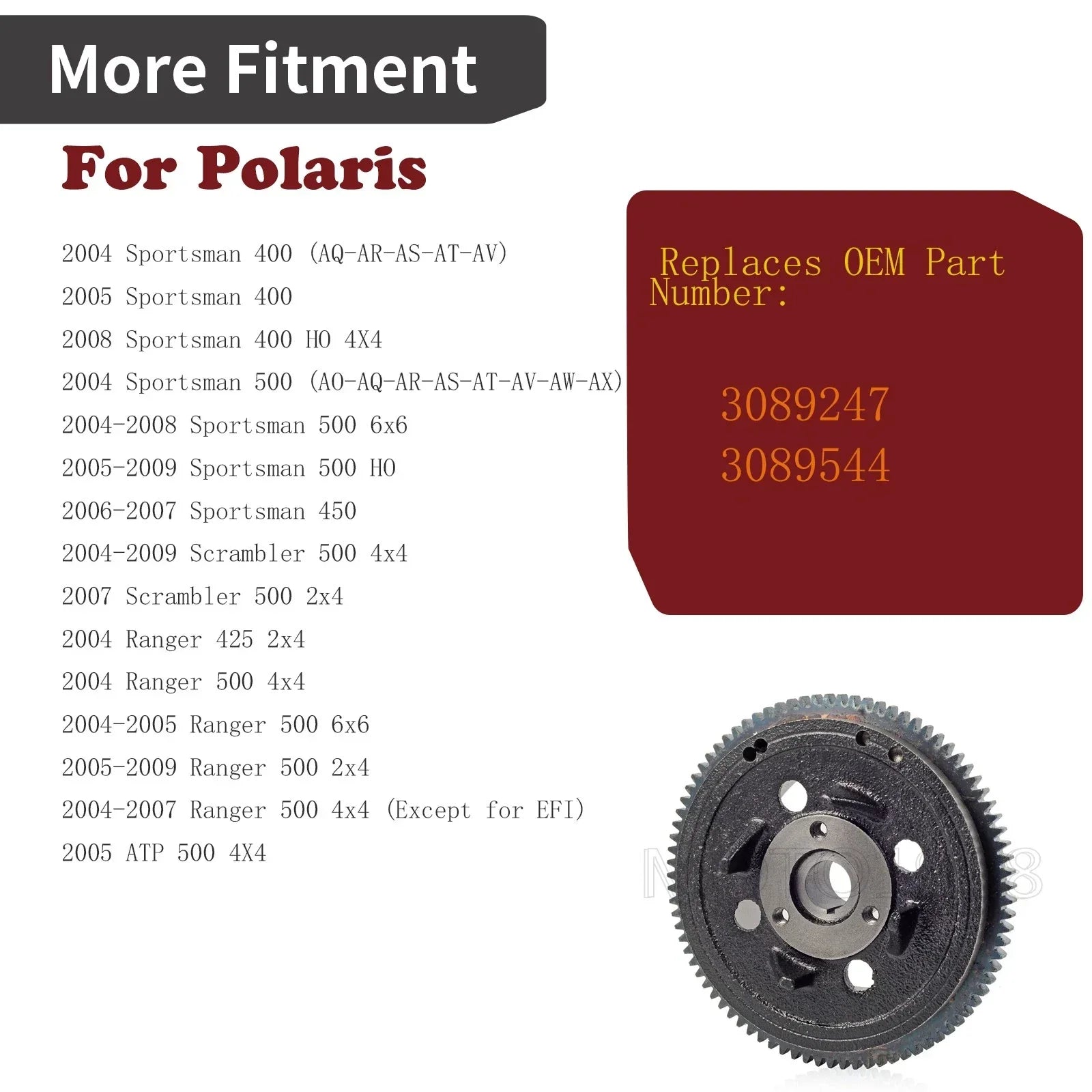 Flywheel for Polaris Sportsman 400 450 500 Scrambler Ranger 500 (1999–2020)