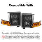 Black Crystal Headlights for Jeep Commander (2006-2010)
