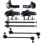 Set of 8 Front Suspension Lower Ball Joints Tie Rods for Ford Focus (2000–2004)