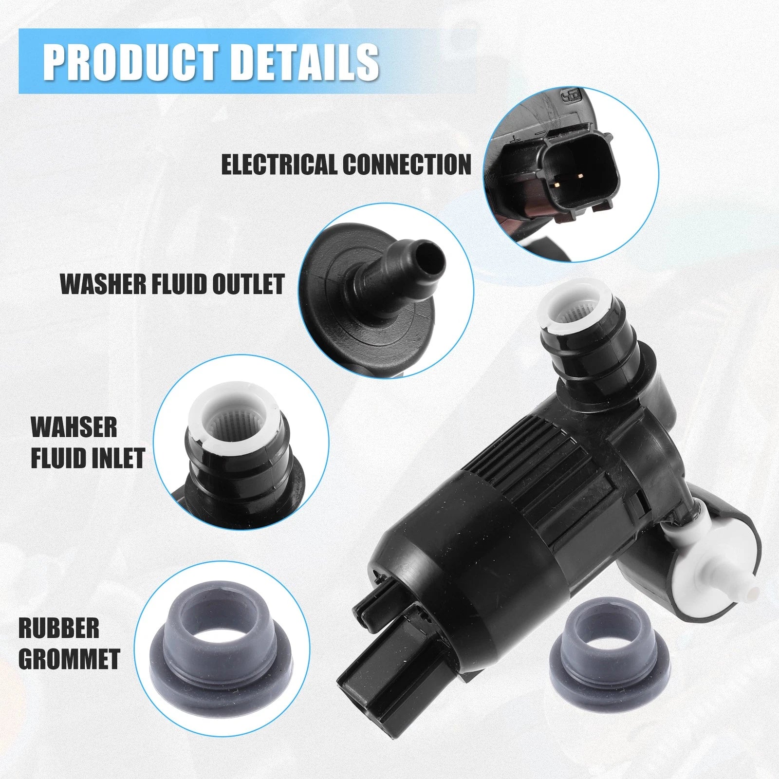 Windshield Washer Pump for Ford Edge, Lincoln MKT (2007–2019)