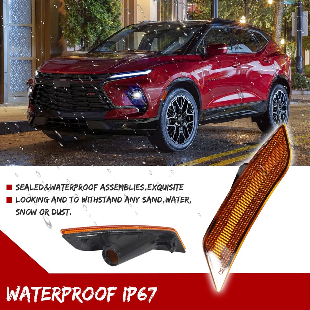 Amber Lens Front Bumper Side Marker Lights for Cadillac ATS (2013–2014) & XT5 (2017–2023)